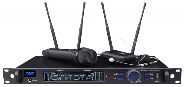 MBD 742 diversity wireless hand-held + headset / lavalier microphone, 2-channel