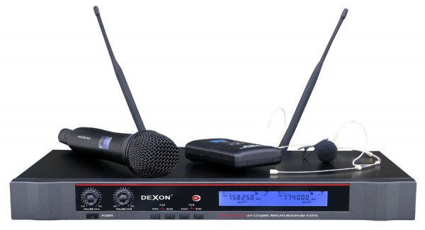 MBD 732 diversity wireless hand-held + headset / lavalier microphone, 2-channel to rack