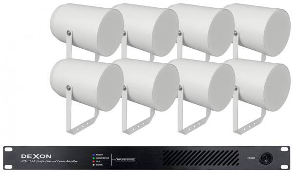 Professional sound system for production halls and industry 8x CSP 195 + JPM 1184IP