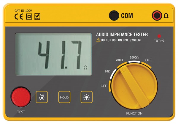 Impedance measurer for speaker audio lines